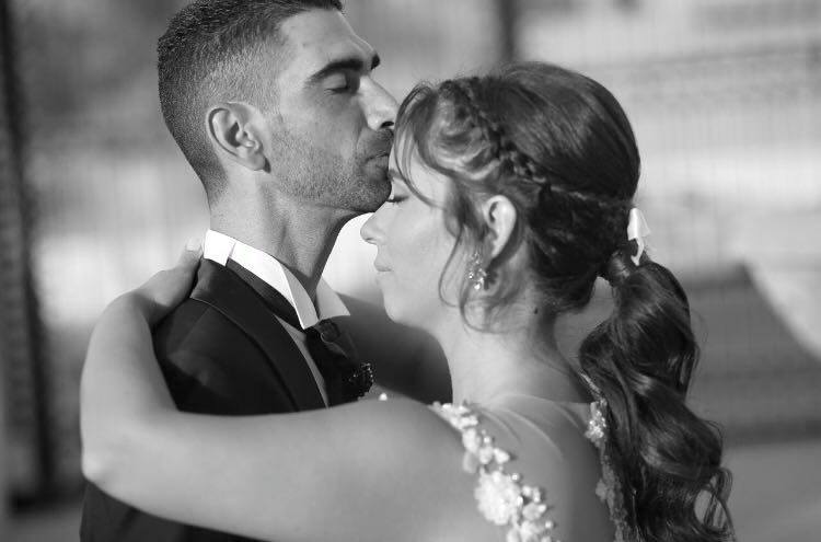 יניר מלול עם אישתו ליאת ביום החתונה