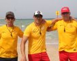 המצילים בחוף אורנים (מימין לשמאל): אלון, אבי ורוני. צילום: חן בוקר