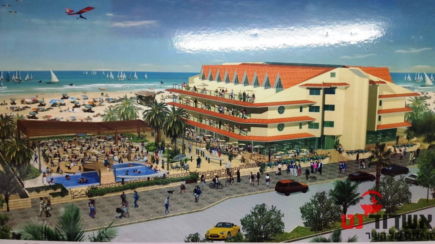 הדמיית בית המלון שיקום בחוף לידו