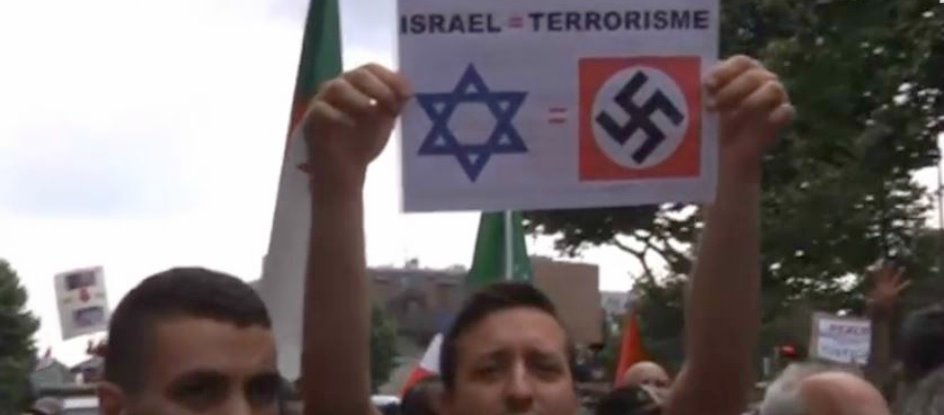 תיאוריות קונספירציה אנטישמיות. הפגנה בצרפת | צילום מסך