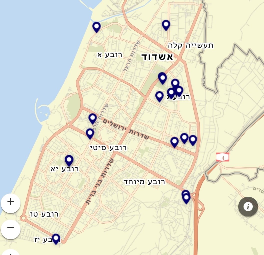 מפת החשיפה לקורונה של משרד הבריאות